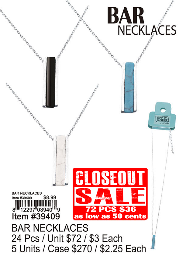 Bar Necklaces - Closeout 72 Pcs.